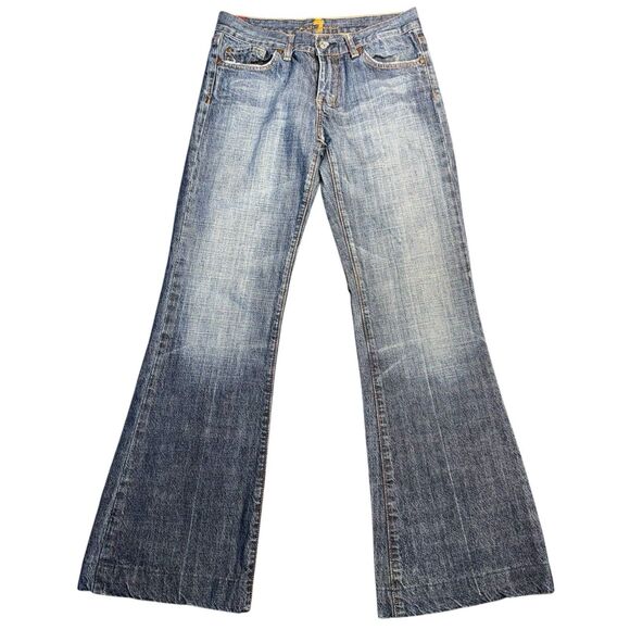 7 For All Mankind Dojo Dark Wash Wide Leg Denim Jeans Women's Size 27 Casual - Picture 3 of 9